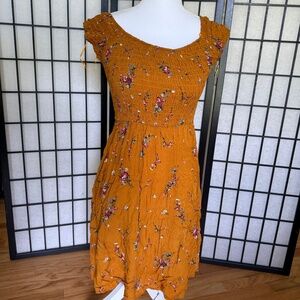Floral Dress Medium With Flowers  Stretch- Raindrops